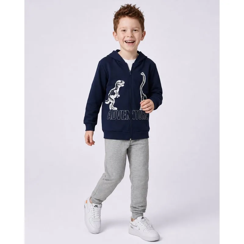 Conjunto de Moletom Infantil com Capuz Marinho 6