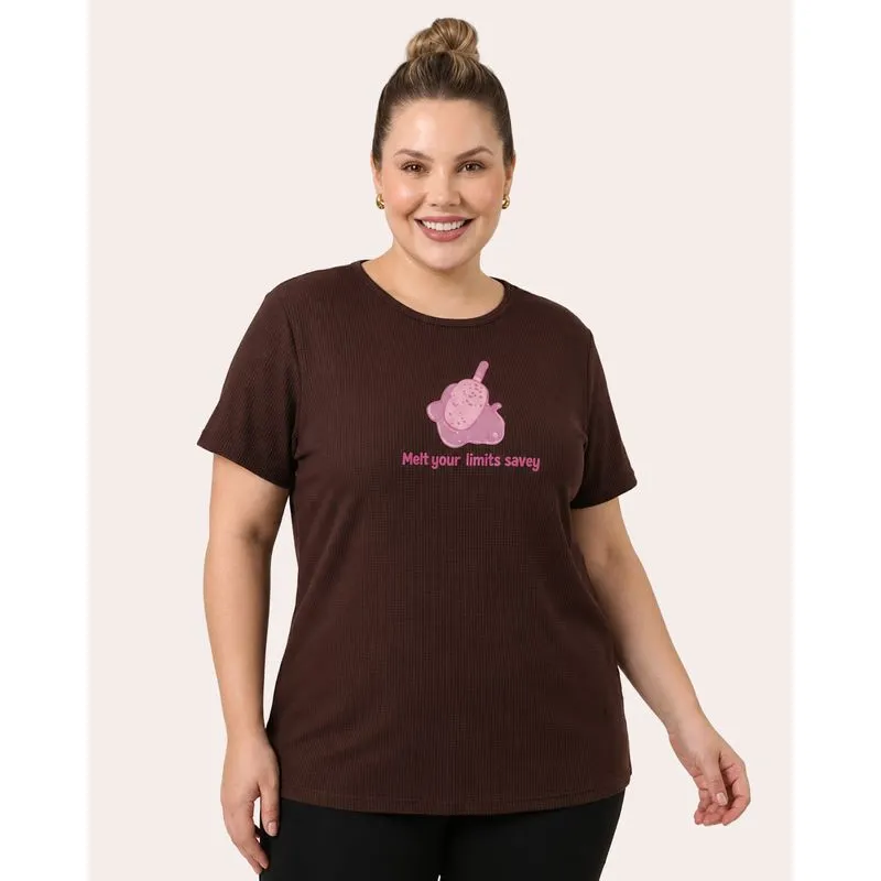 Blusa Plus Size Feminina Fitness Fitter Furadinha Marrom G1