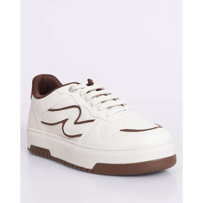 Tênis Feminino Donatta Chunky com Recortes Bege 35