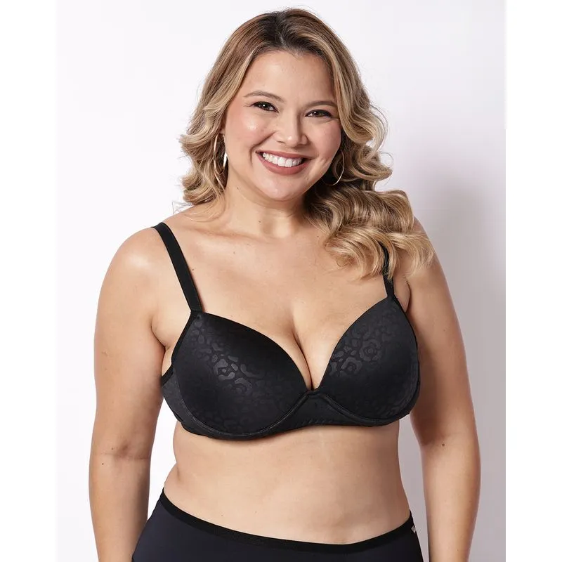 Sutiã Plus Size Feminino com Bojo Texturizado Preto 42