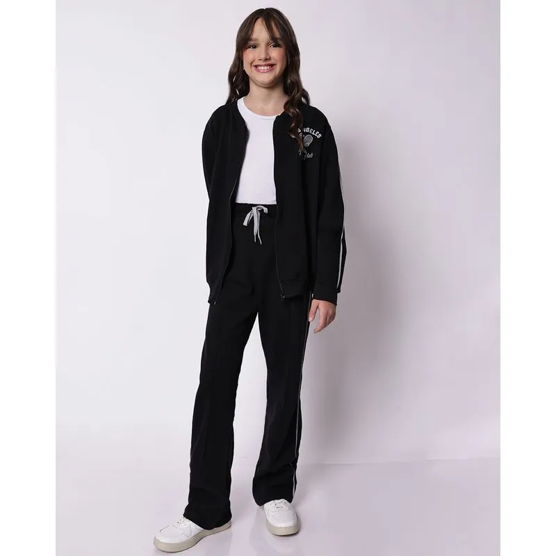 Calça Moletinho Juvenil Flamê Preta 14