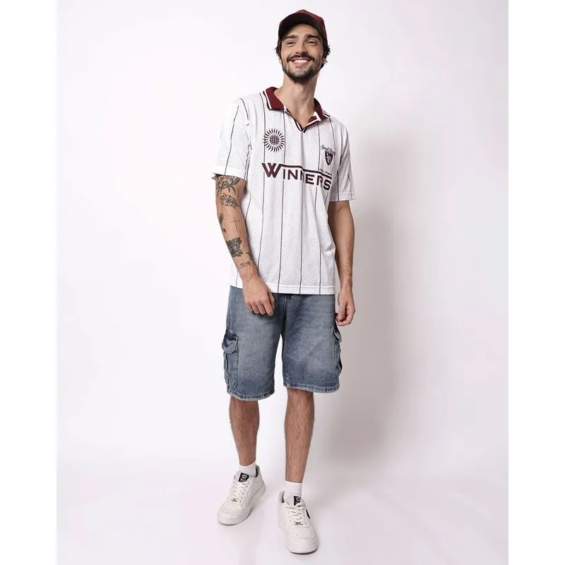 Bermuda Jeans Masculina Cargo Azul 36