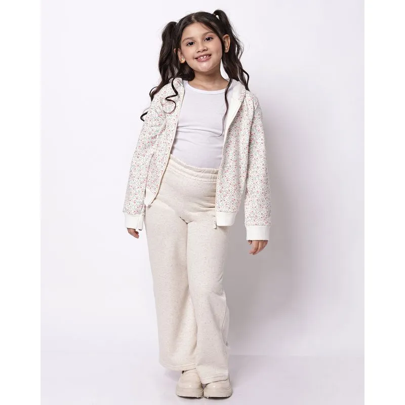 Calça Infantil Wide Leg com Aplicação Bege 6