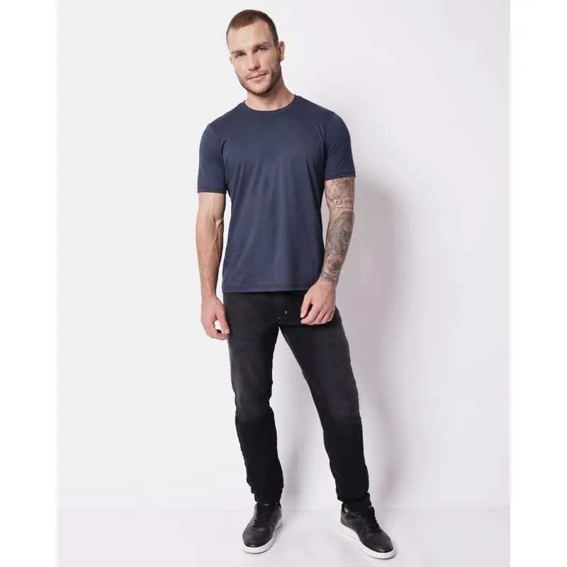 Calça Jeans Masculina Slim com Bolsos Preta 36