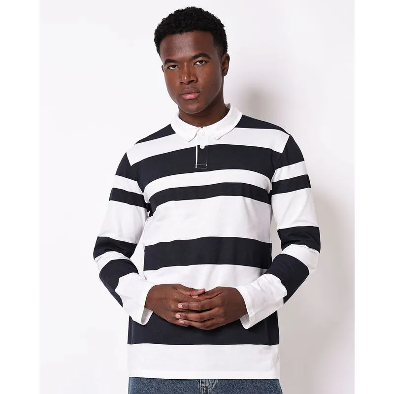 Camisa Polo Masculina Algodão Manga Longa Listrada Off White XG