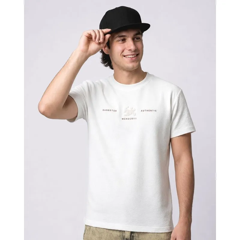 Camiseta Masculina Gangster Authentic Texturizada Off White XG