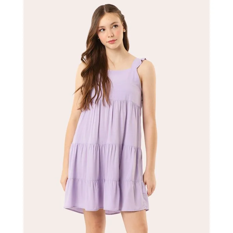Vestido Juvenil Berry & Co. Viscose Três Marias Lilás 16