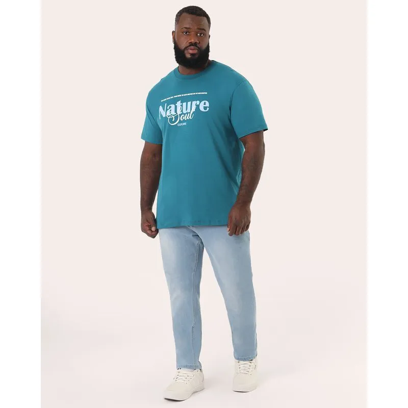Calça Jeans Masculina Plus Size Reta Azul Clara 56