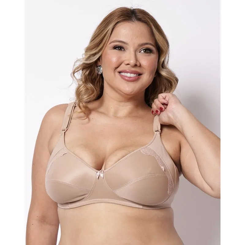 Sutiã Estruturado Plus Size Feminino DelRio Cetim Bege 58
