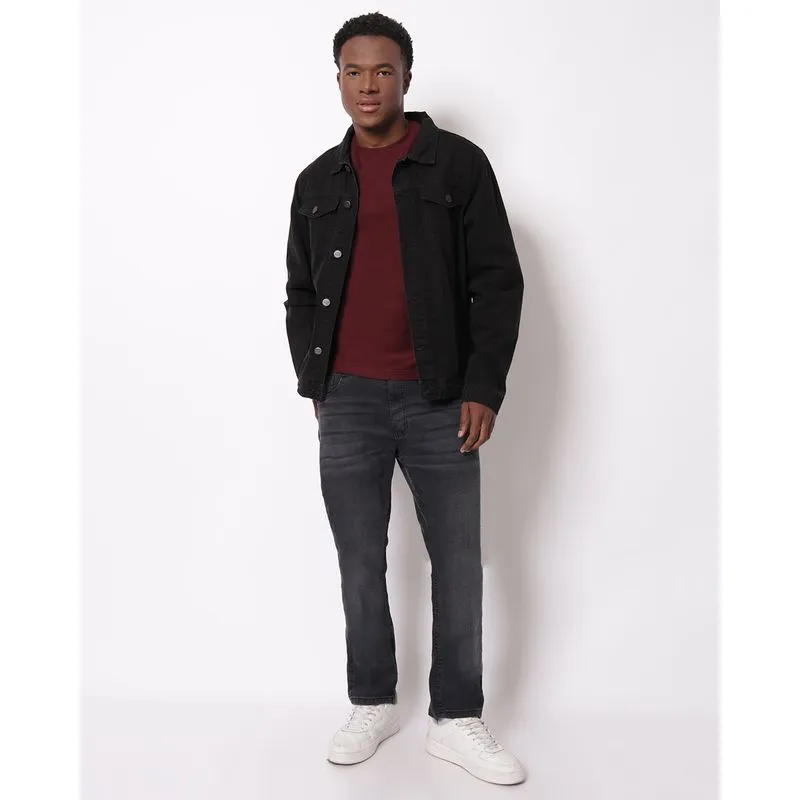Calça Jeans Masculina Slim Estonada Preta 46