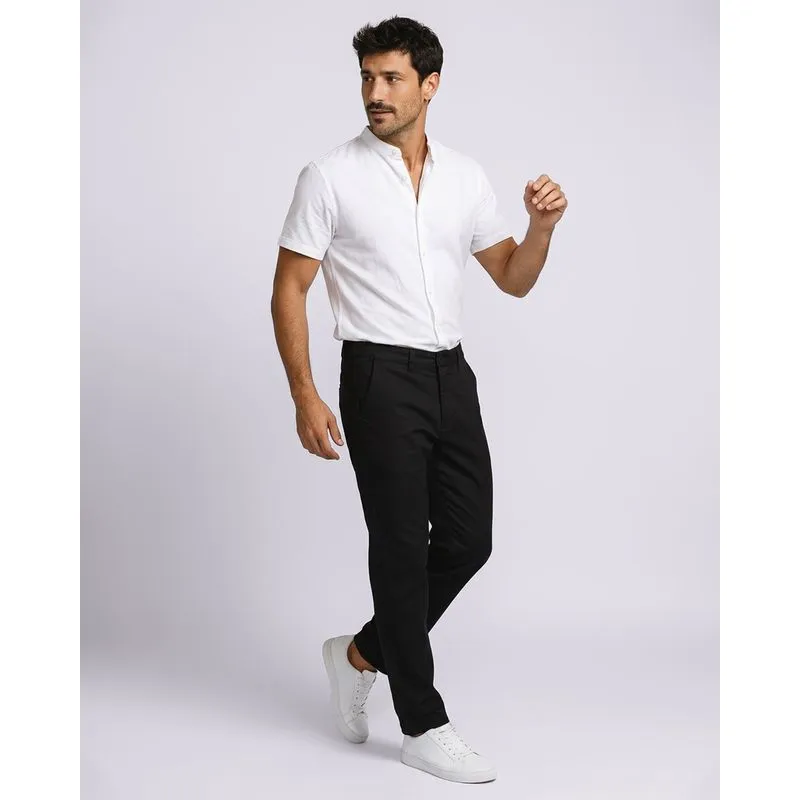 Calça Sarja Masculina Slim com Bolsos Faca Preto 50