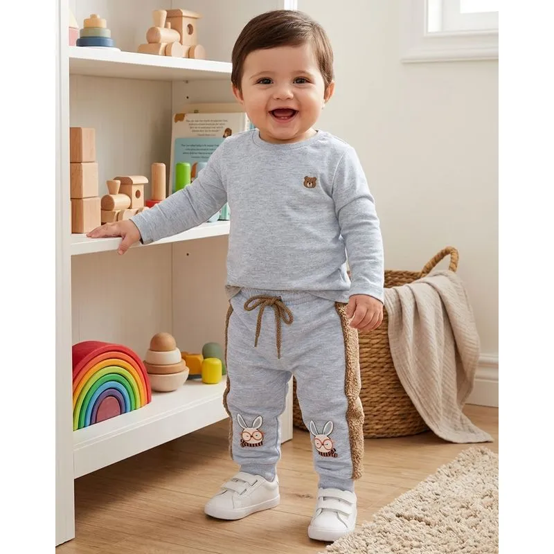Calça Moletom Bebê Pelinho Coelho Cinza G