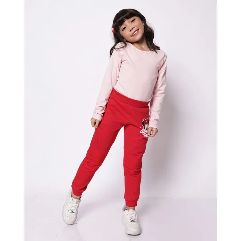 Calça Moletom Infantil Algodão Minnie Vermelho 6