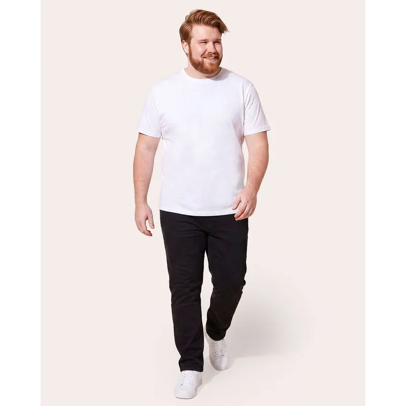 Calça Sarja Plus Size Masculina Slim Preta 48