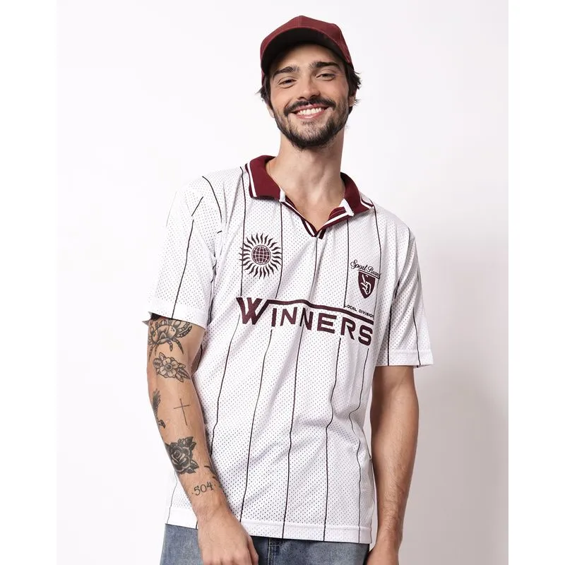 Camisa Polo Masculina Listrada Texturizada Branca P