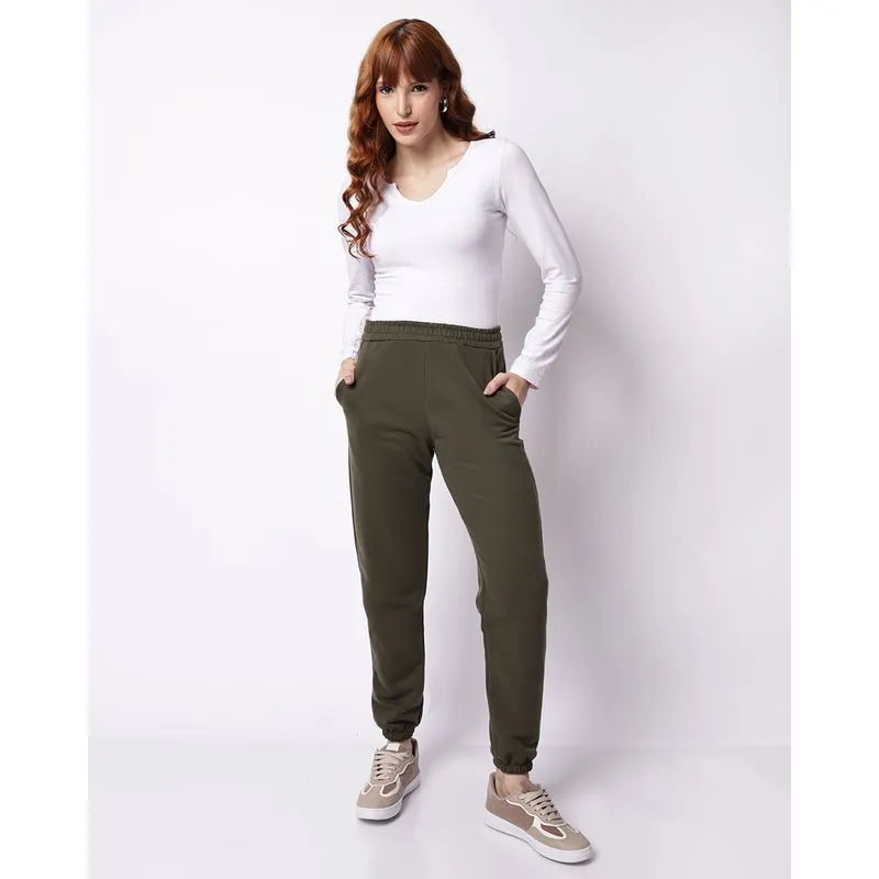Calça Moletom Feminina Jogger com Bolsos Verde G