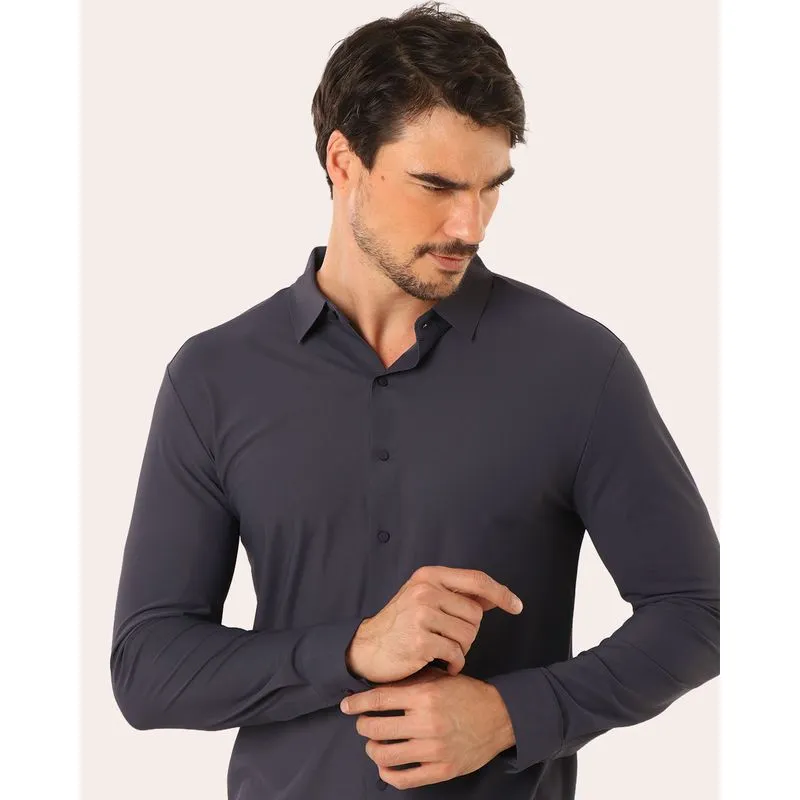 Camisa Masculina Poliamida Manga Longa Marinho GG