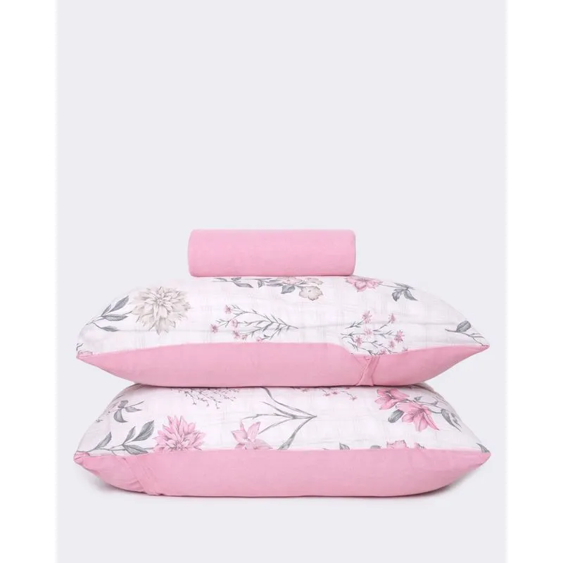 Jogo de Cama Queen Edromania Slim 3 peças 158cm x 198cm Algodão Rosa UN