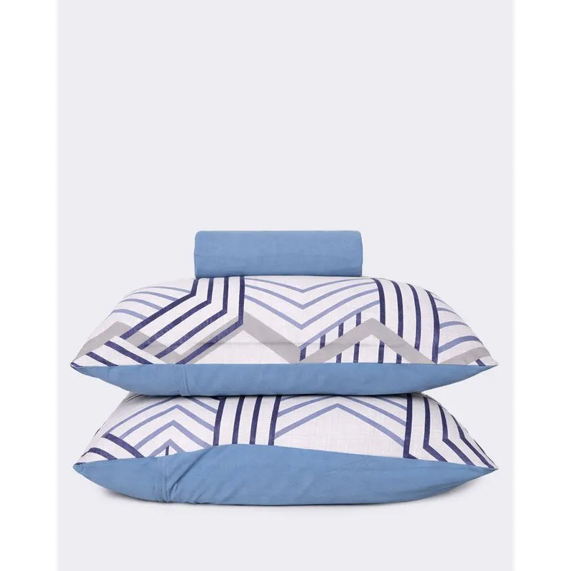 Jogo de Cama Queen Edromania Slim 3 peças 158cmx198cmx35cm Azul UN