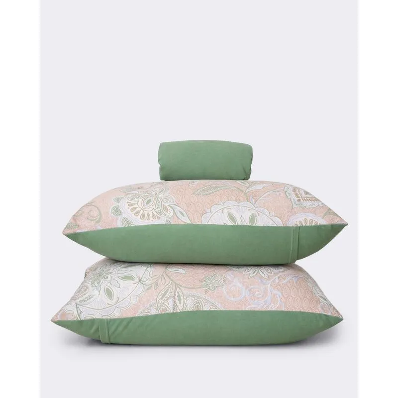 Jogo de Cama Casal Slim Edromania 3 Peças 138cm x 188cm Algodão Verde UN