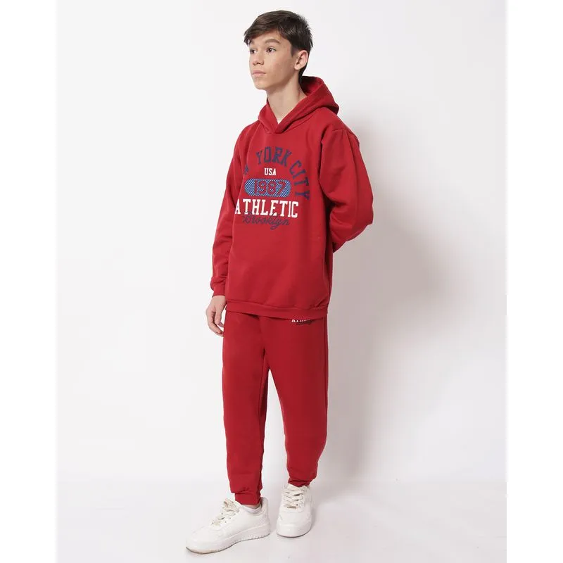 Calça Moletom Juvenil Jogger Estampa New York Vermelha 12