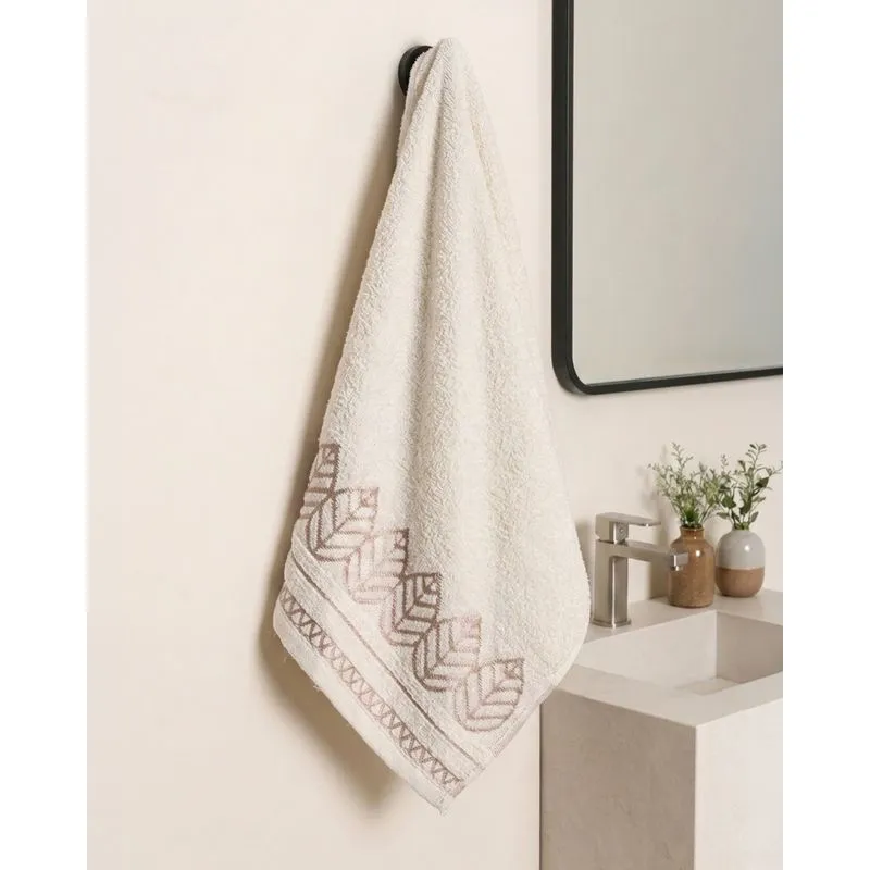 Toalha de Rosto Viena Bordada Off White UN