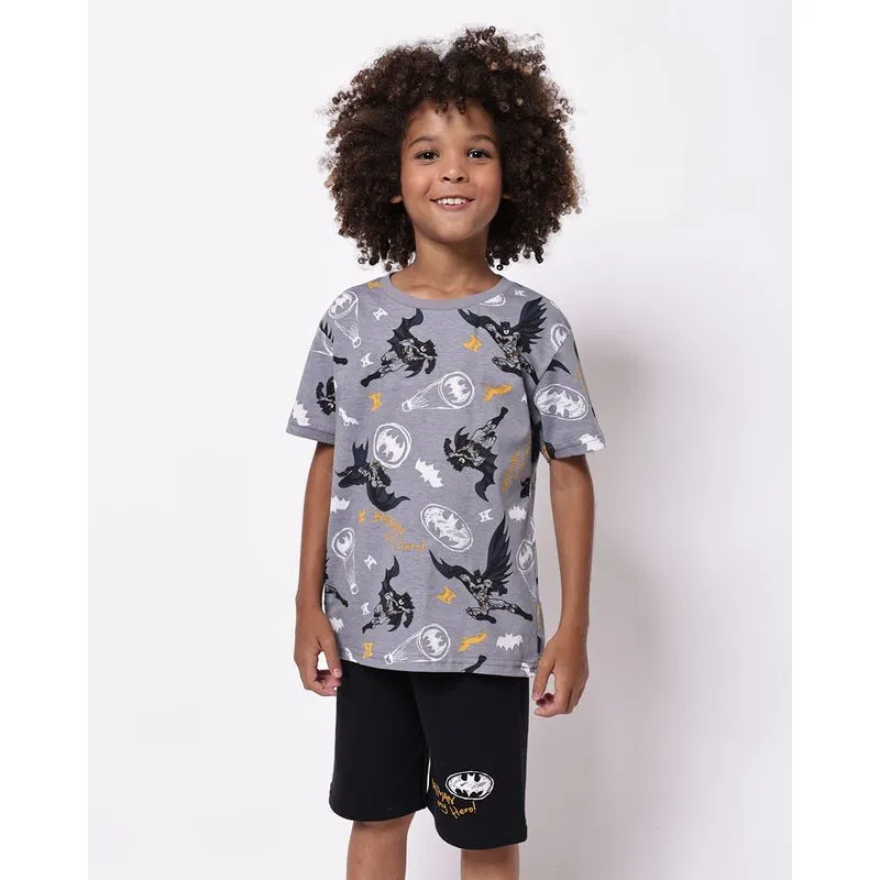 Conjunto Infantil Algodão DC Comics Batman Cinza 4