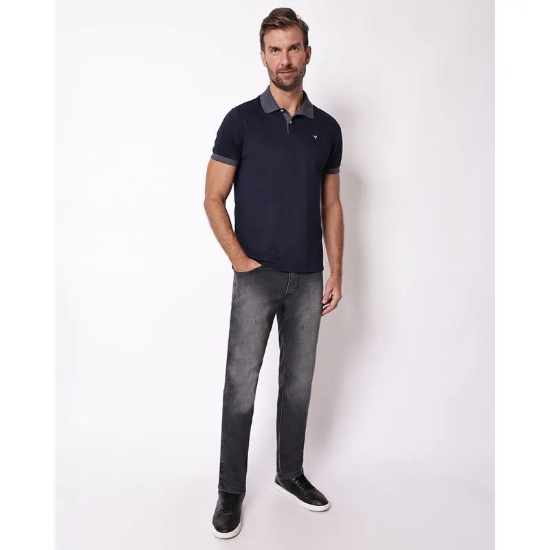 Calça Jeans Masculina Slim Estonada Preta 44