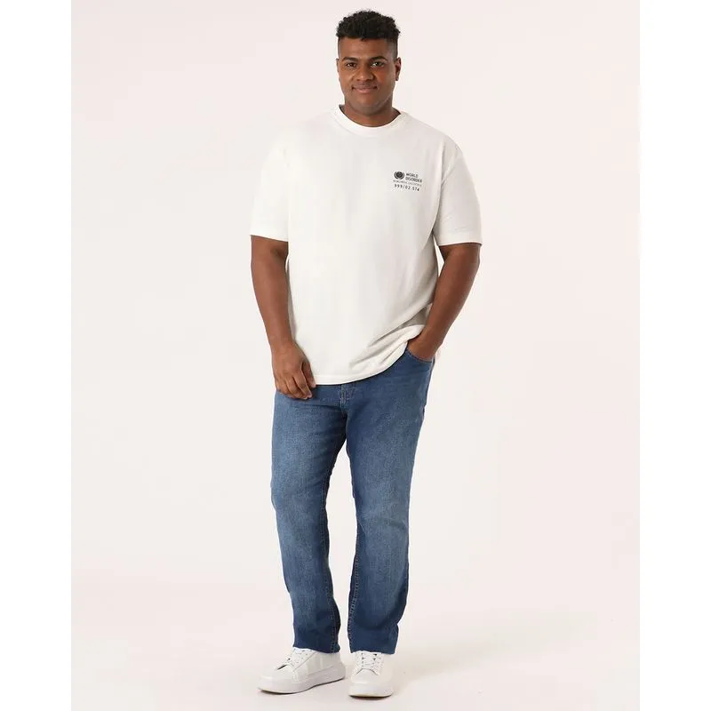 Calça Jeans Plus Size Masculina Slim Azul 44