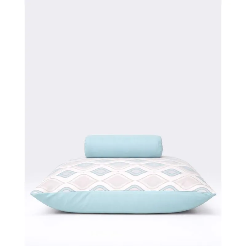 Jogo de Cama Slim Solteiro 2 Peças Estampa Geométrica Azul UN