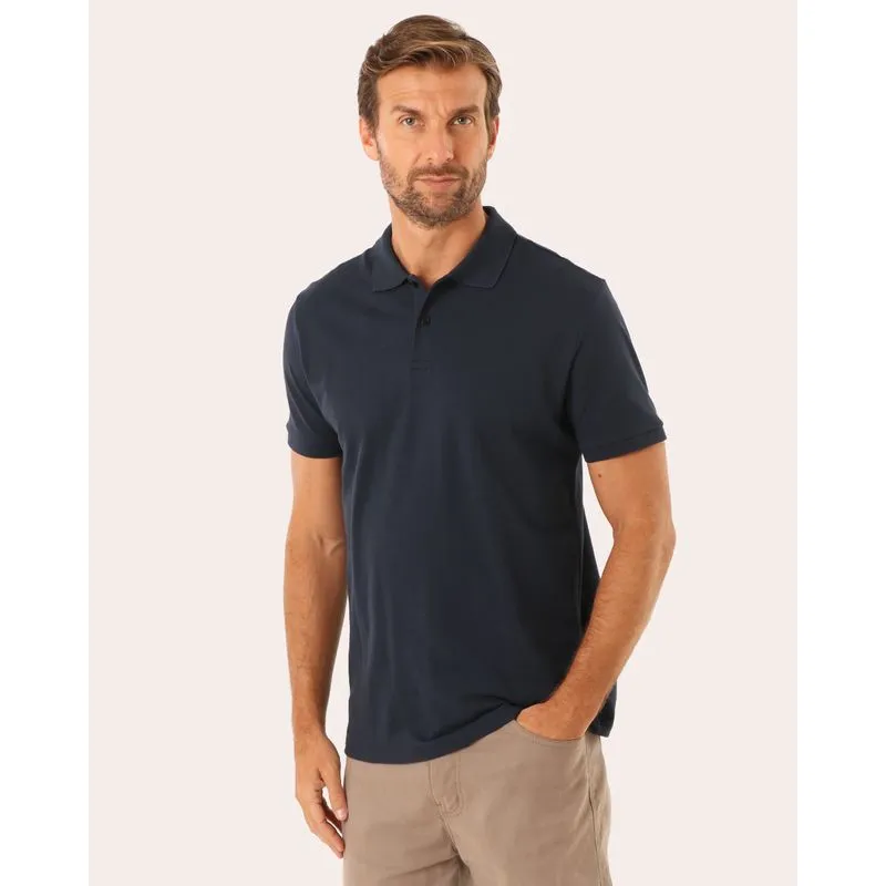 Camisa Polo Masculina Algodão Peruano Marinho XG