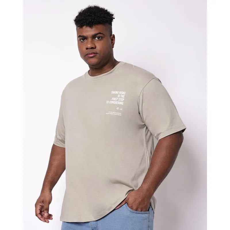 Camiseta Plus Size Masculina Algodão com Estampa Cinza G1