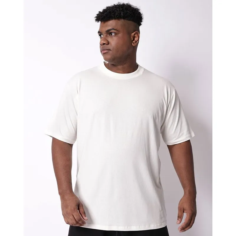 Camiseta Plus Size Masculina Lisa Off White G2
