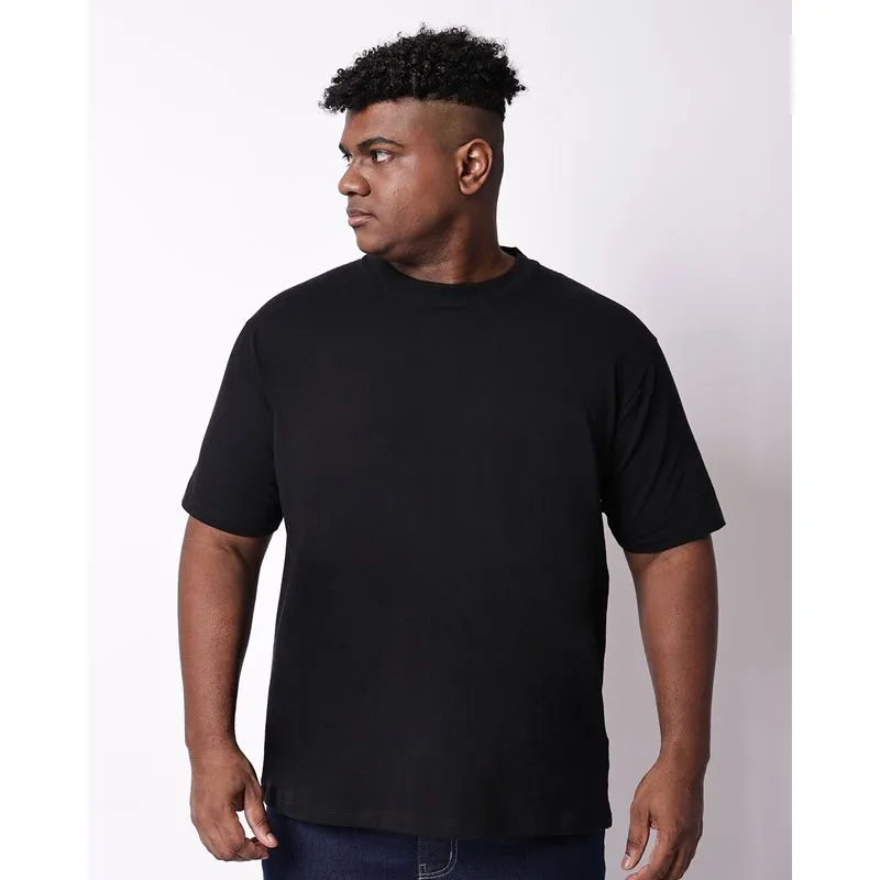 Camiseta Plus Size Masculina Lisa Preto G3