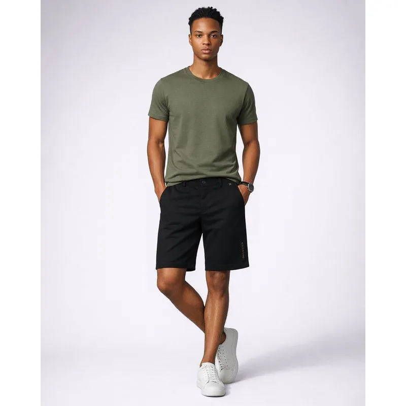 Bermuda Masculina Gangster Alfaiataria Texturizada com Bolsos Preta 48