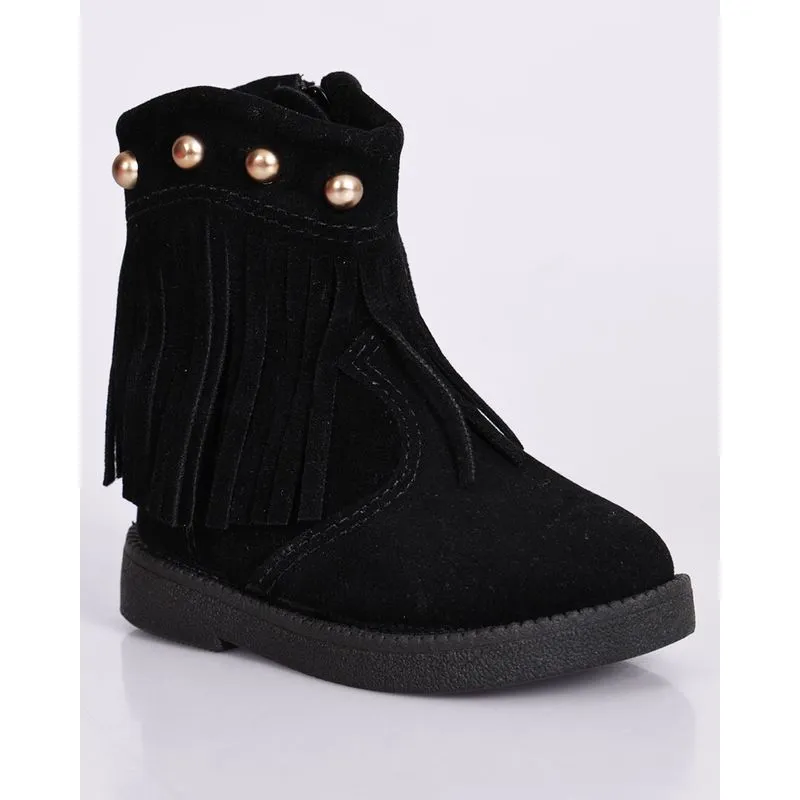 Bota Bebe Molekinha Cano Curto com Tachas Preta 18