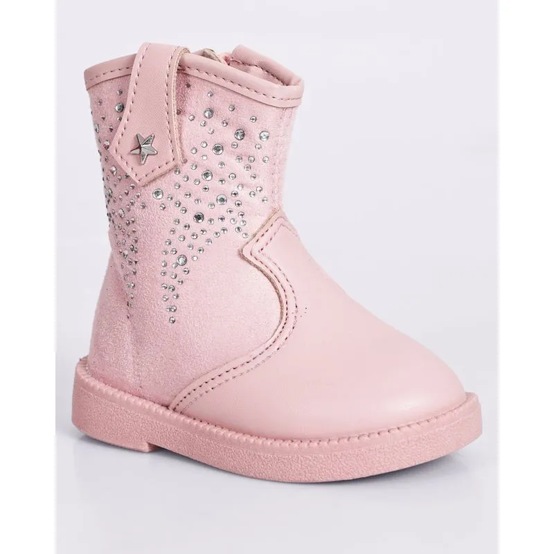 Bota Bebê Molekinha com Detalhe em Strass Rosa 18