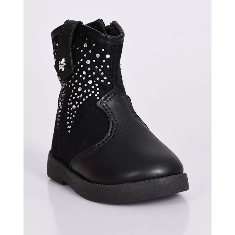 Bota Bebe Molekinha Strass Preta 25