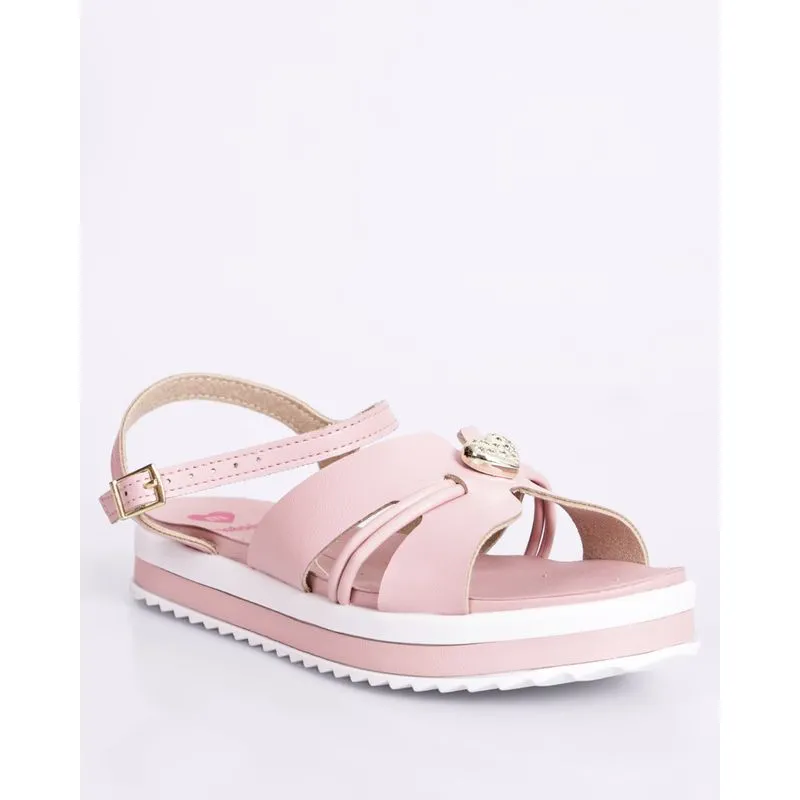 Sandália Infantil Molekinha Flatform com Pingente Rosa 31