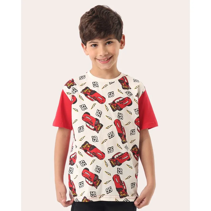 Camiseta Infantil Algodão Disney McQueen Vermelho 10