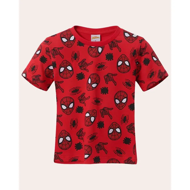 Camiseta Bebê Algodão Marvel Homem Aranha Vermelha 1