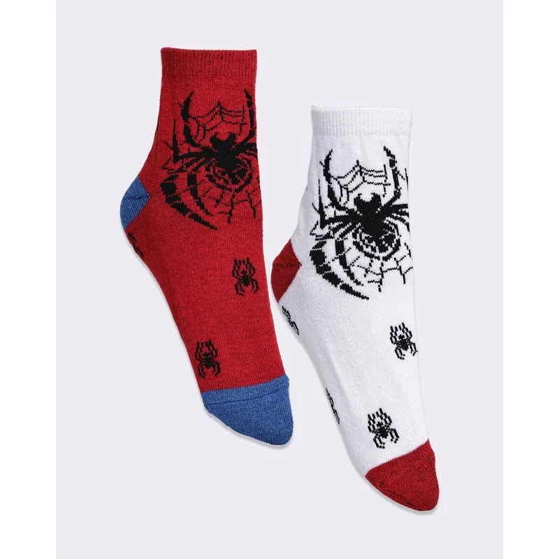 Kit 2 Pares de Meia Infantil Marvel Homem Aranha Branca 22 A 25