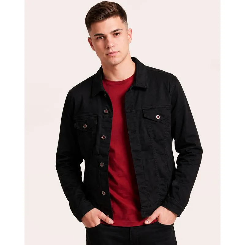 Jaqueta Sarja Masculina com Bolsos Preta XGG