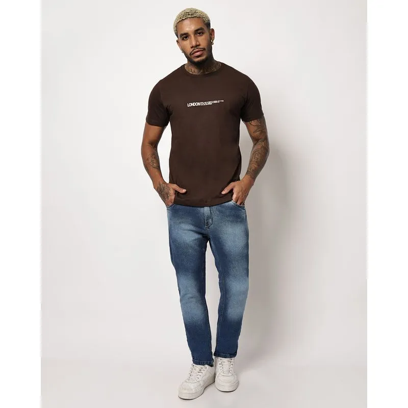 Calça Jeans Masculina Slim Estonada Azul 40