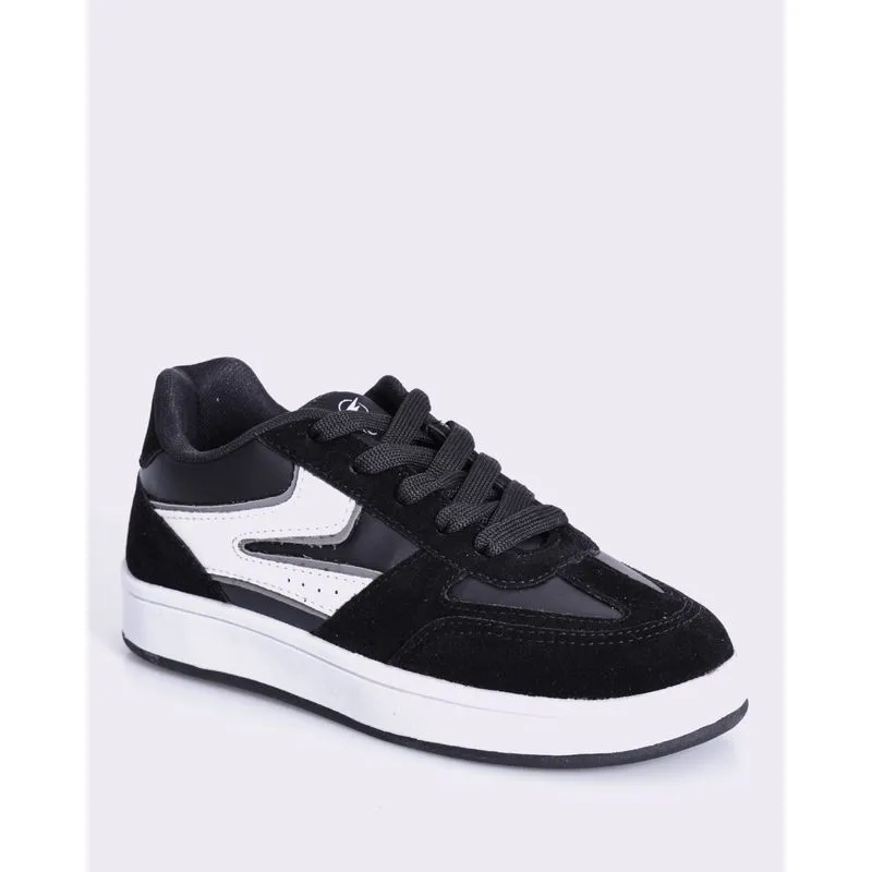 Tênis Infantil Casual com Recortes Preto 36