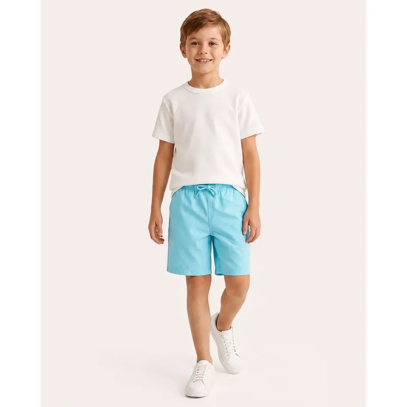Bermuda Infantil Reta Microfibra com Bolsos Azul 8