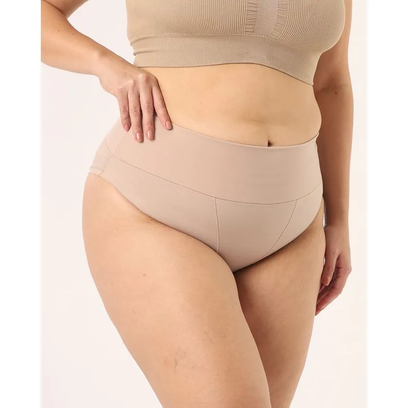 Calcinha Plus Size Feminina Modeladora sem Costura Bege 46