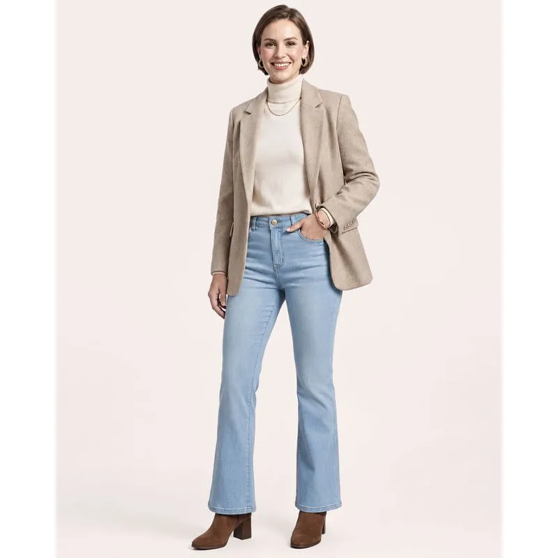 Calça Jeans Feminina Flare Azul Claro 34