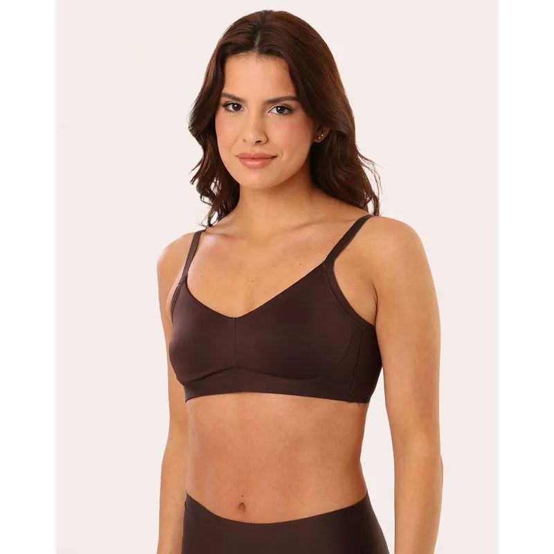 Sutiã Feminino com Sustentação DelRio Corte a Fio Marrom 50