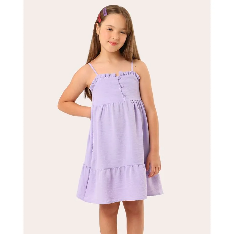Vestido Infantil Berry & Co. Curto Texturizado Lilás 10